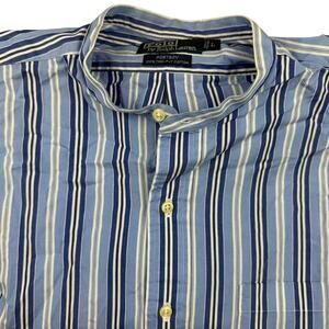 Polo Ralph Lauren Postboy Striped Band Collar Shirt L